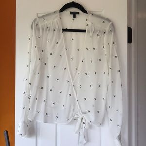 NWOT J CREW silk wrap blouse